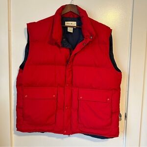 Eddie Bauer XXL Tall Red Goose Down Puffer Vest Men’s Winter Outdoor Vintage